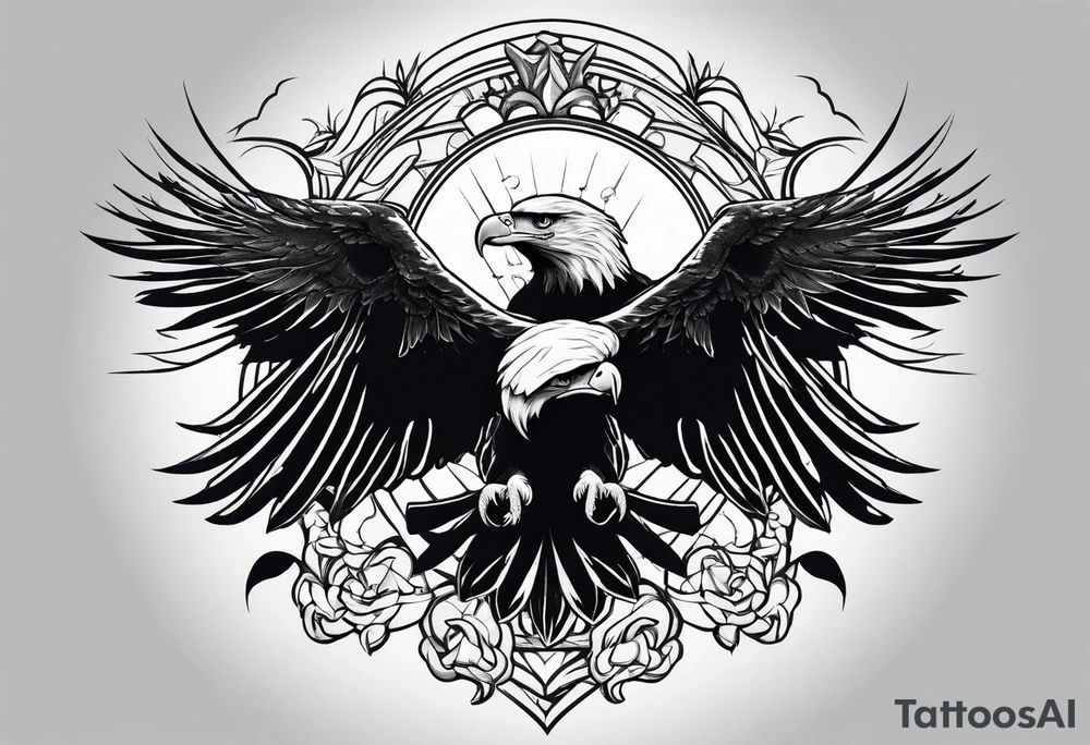 Eagle with two heads tattoo idea