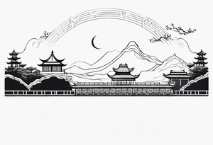 Chinese wall, realistic, art, tattoo idea