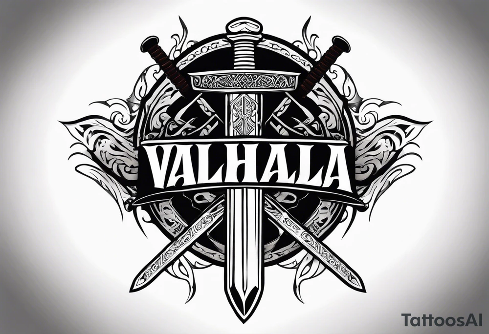 Valhalla  warrior soldier  Sword tattoo idea