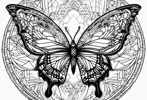 Tiny Net of Indra with butterfly tattoo idea