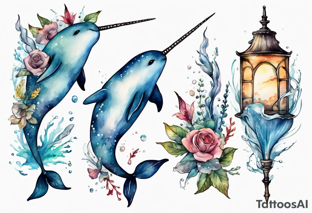 a narwhal tattoo idea