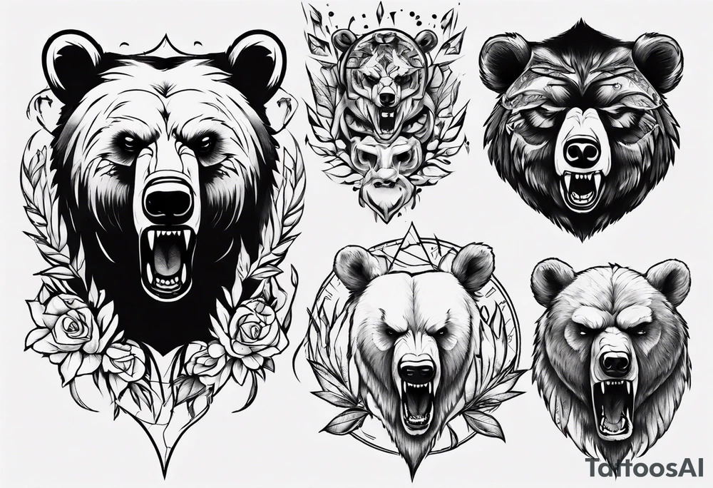 Fierce bear tattoo idea
