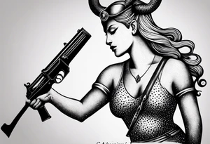 capricorn with shotgun tattoo idea