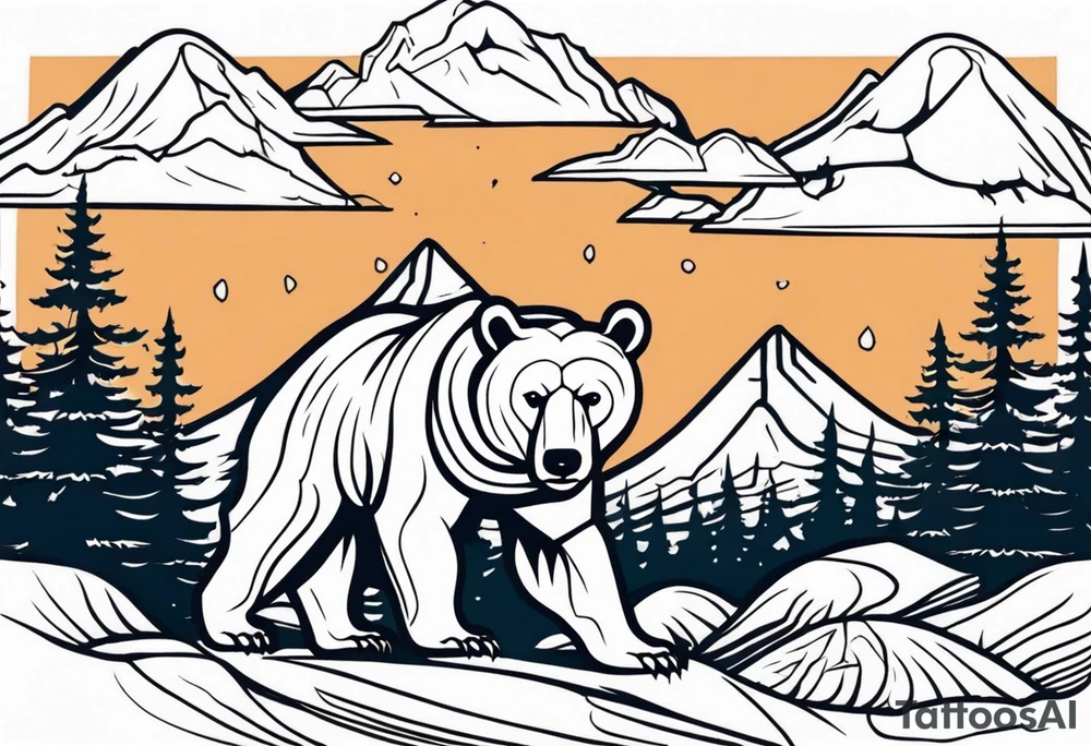 bear mountain tattoo idea