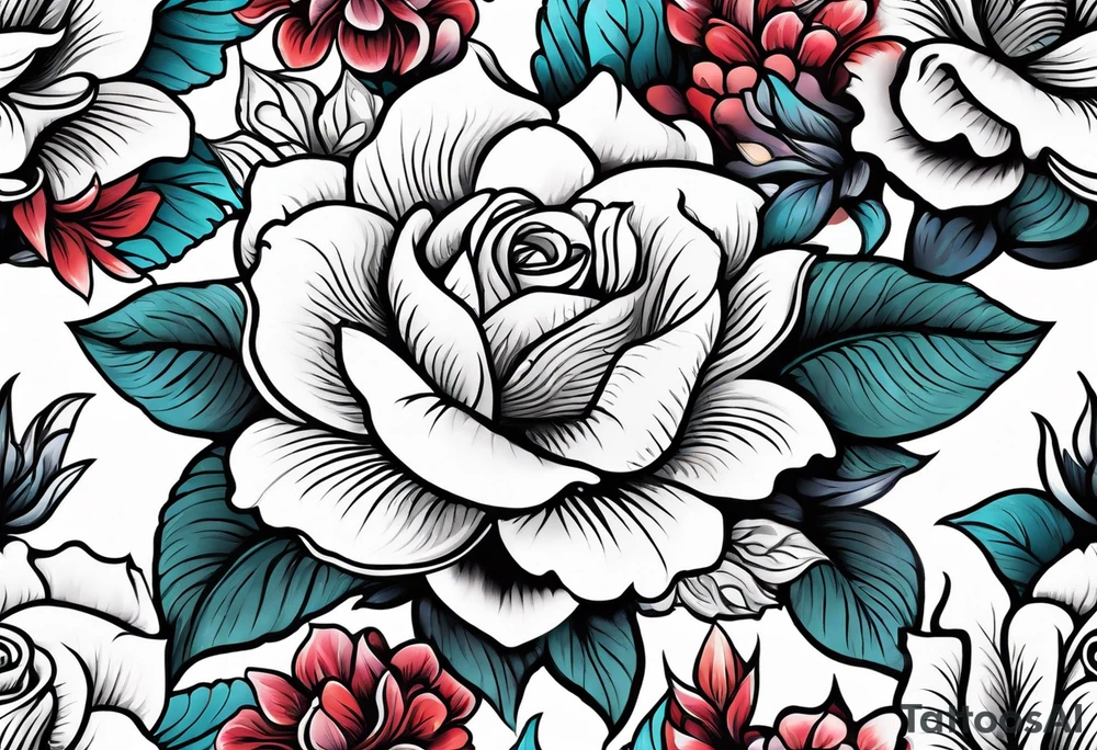 floral prints seamless tattoo idea