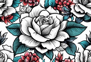 floral prints seamless tattoo idea