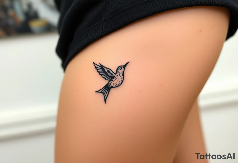 swallow flying with its wings out and forward tattoo idea
