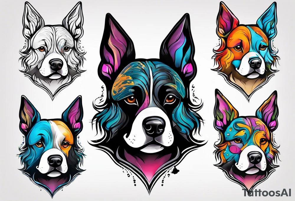Grunge dog tattoo idea