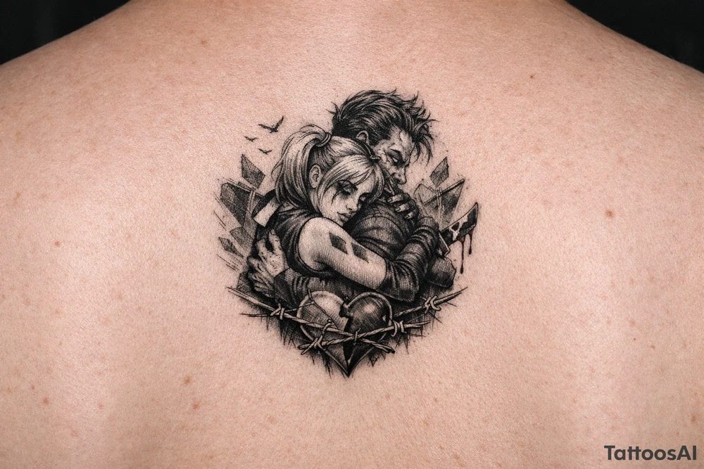 loving someone who repeatedly hurts you while holding onto the hope that your loyalty will finally make them accept you or change harley quinn tattoo tattoo idea