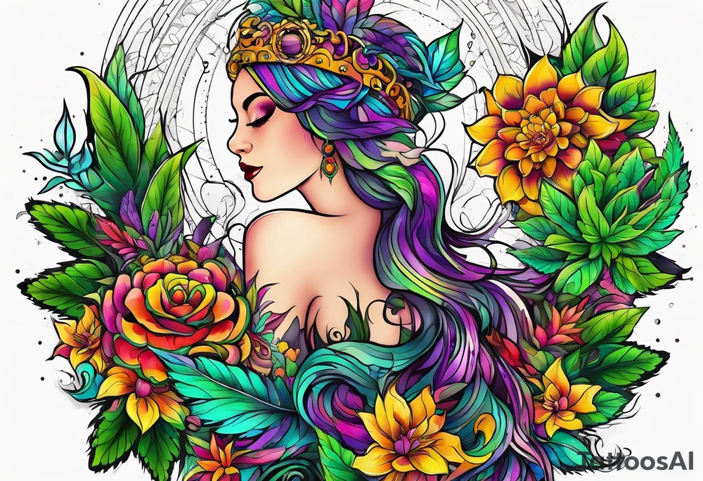 Marijuana and Psychedelic inspired tattoo tattoo idea