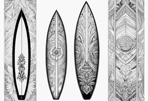 Surfboard white tattoo idea