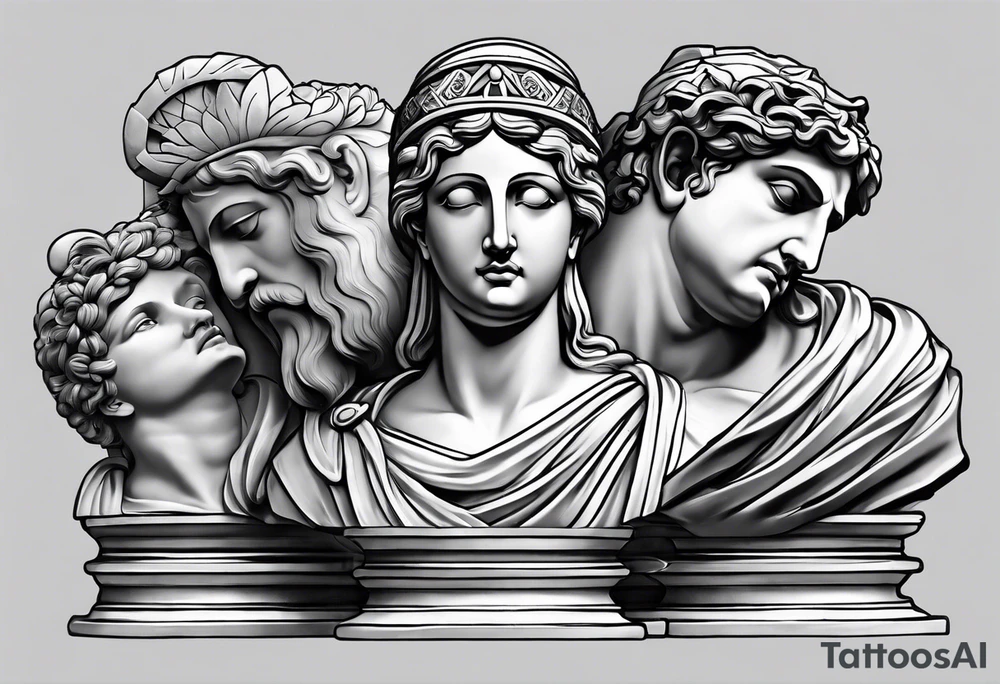 Greek statues tattoo idea