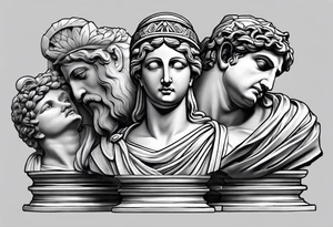 Greek statues tattoo idea