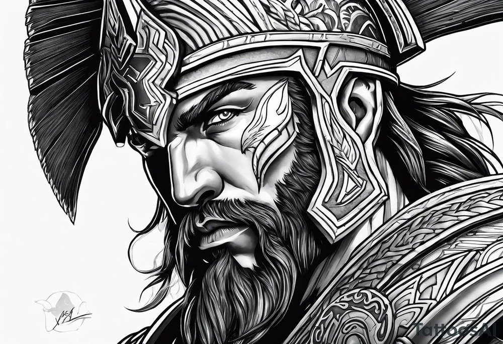 Spartan Style Christian Warrior as Aries the God of War tattoo idea
