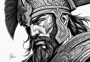 Spartan Style Christian Warrior as Aries the God of War tattoo idea