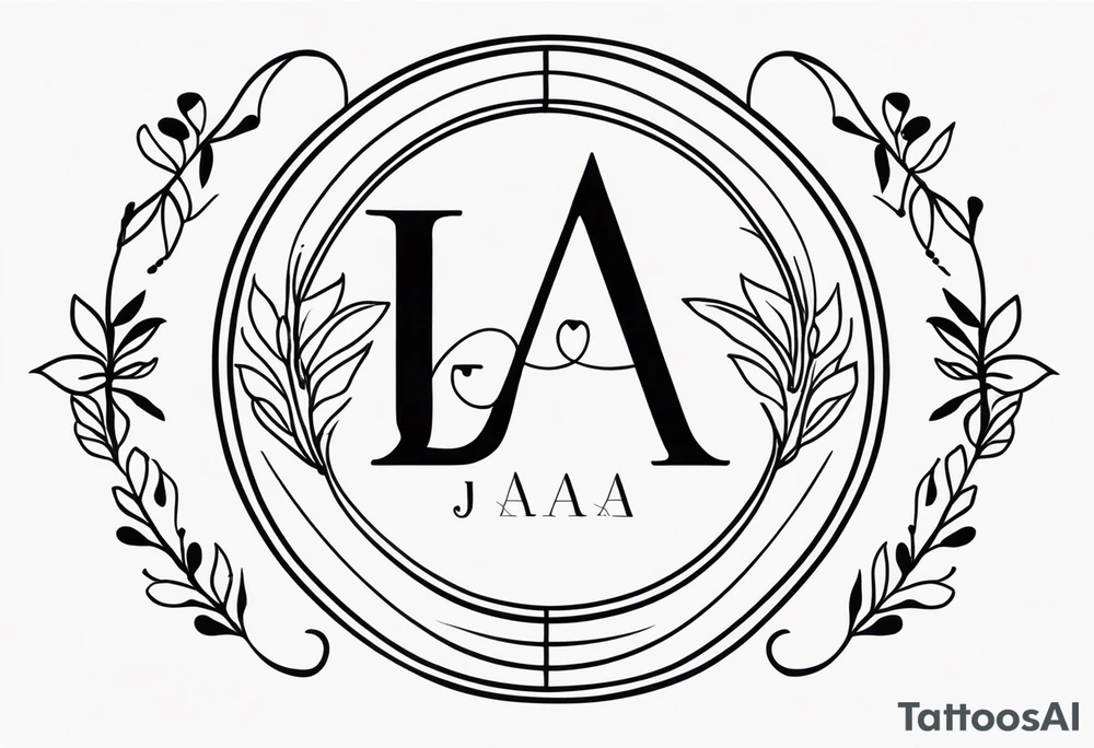 create a Lucas and Jordan and Annabel monogram tattoo idea