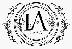 create a Lucas and Jordan and Annabel monogram tattoo idea