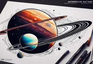 Saturn like planet tattoo idea