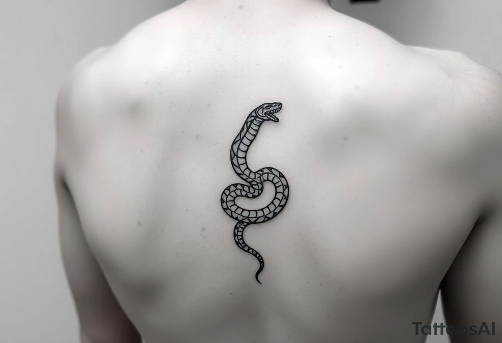 snake for a lower leg thats feminine simple but still distinctive with some kind of background tattoo idea