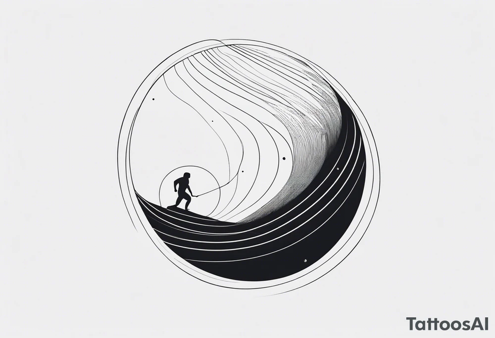 Sisyphus minimal line and dot tattoo design tattoo idea