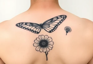 Meadowlark, western yellow swallowtail, Indian blanket flower tattoo idea