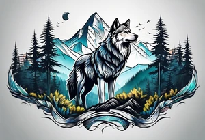 Mountains
Wolf
Forest tattoo idea