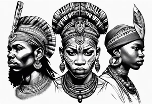 african, tribal, war tattoo idea