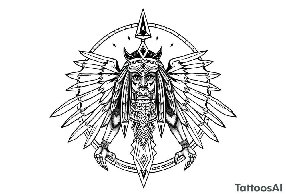 Enlil anunnaki god with his name above tattoo idea
