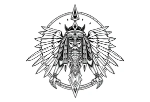 Enlil anunnaki god with his name above tattoo idea