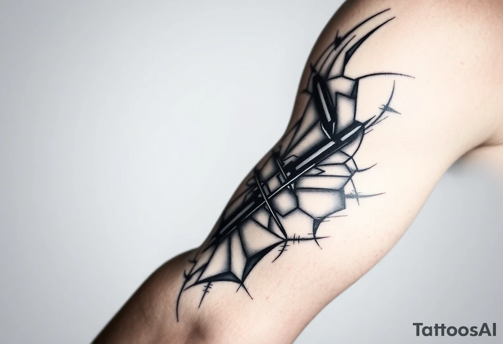 2d scope crosshairs with eerie fog in background tattoo idea