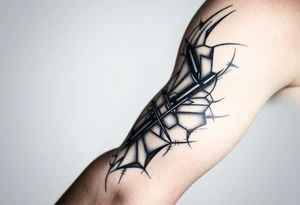 2d scope crosshairs with eerie fog in background tattoo idea