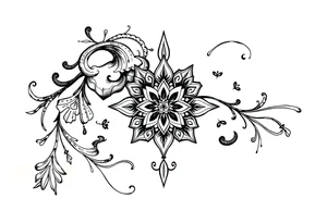 mytical shaman and mytolog style ornametn with ancient rhyme tattoo idea
