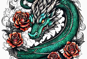 A dragon light and majestic and kind tattoo idea
