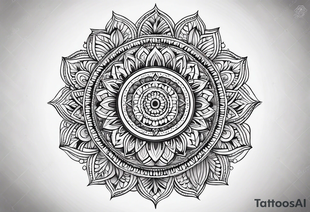 cute mandala tattoo idea