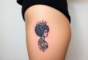 Queen with afro tattoo idea