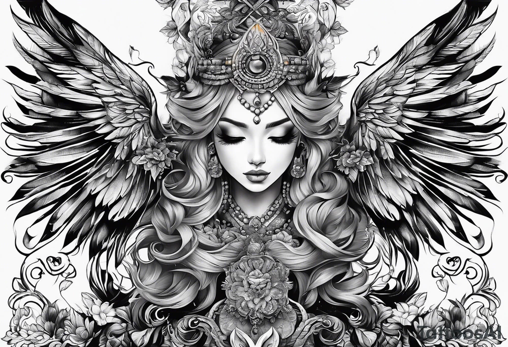 back tattoo covering the whole back drawing tattoo idea