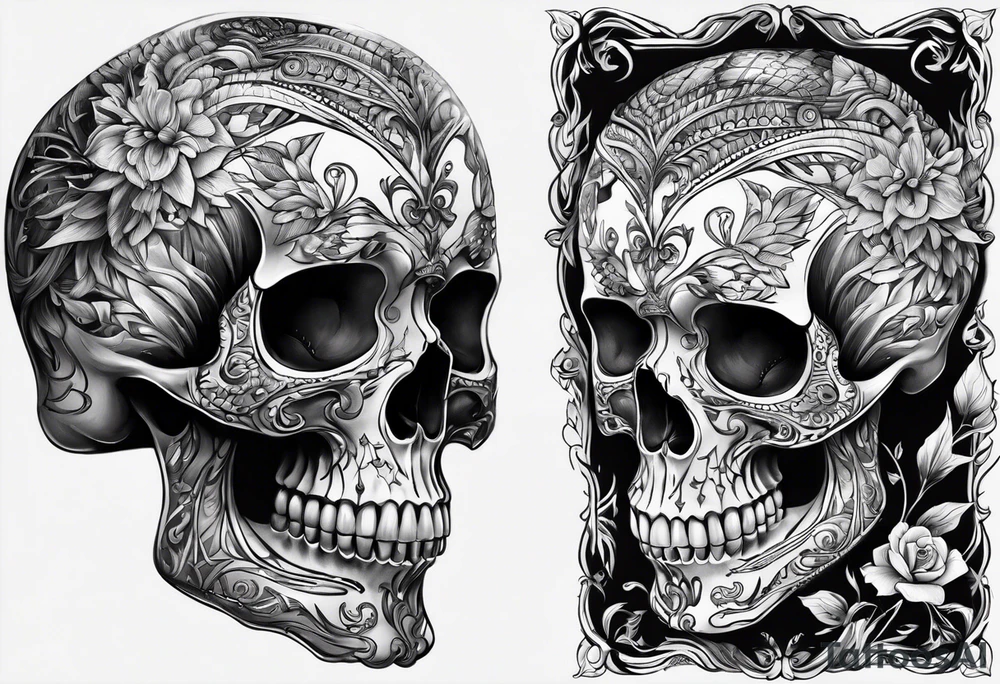 Skeleton made from fire tattoo idea