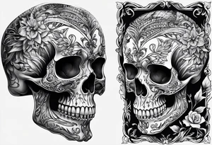 Skeleton made from fire tattoo idea