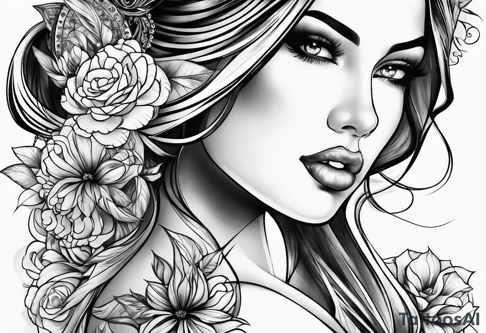 woman with big boobs tattoo idea