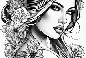 woman with big boobs tattoo idea