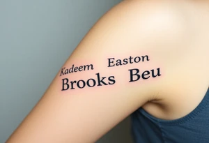 Kaden Easton Brooks Beau made into a crossword puzzle tattoo idea