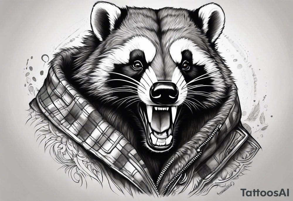 aggressive badger/wolverine tattoo idea