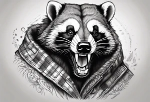 aggressive badger/wolverine tattoo idea