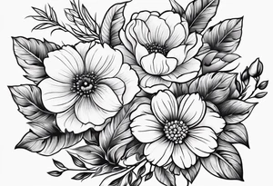 Traditional flowers tattoo idea