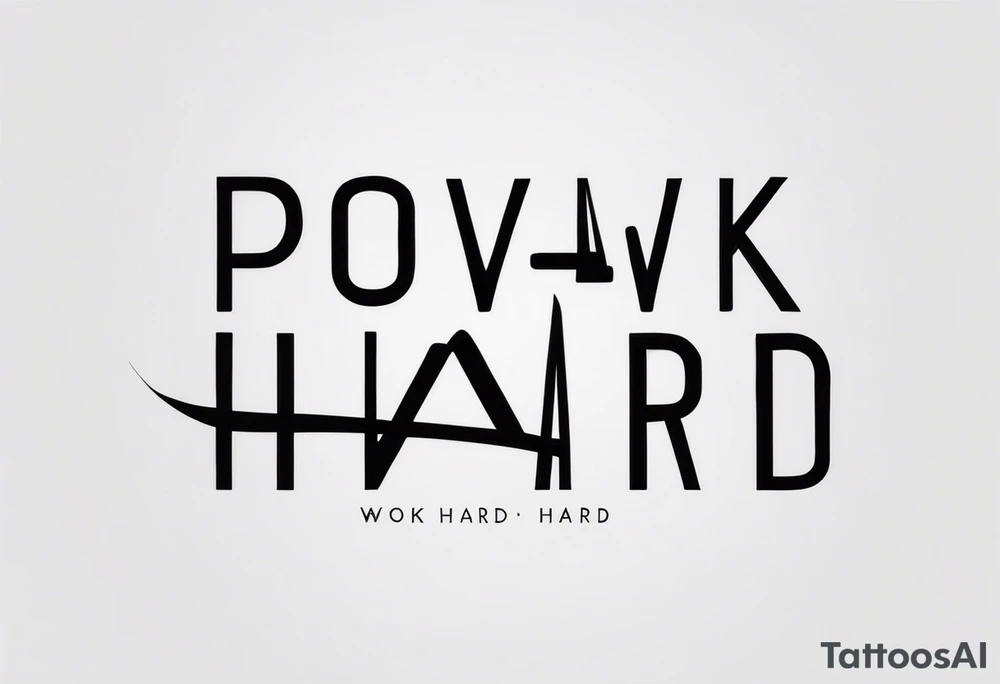 I want a painting style tattoo with the letters "work hard" and "play hard". tattoo idea