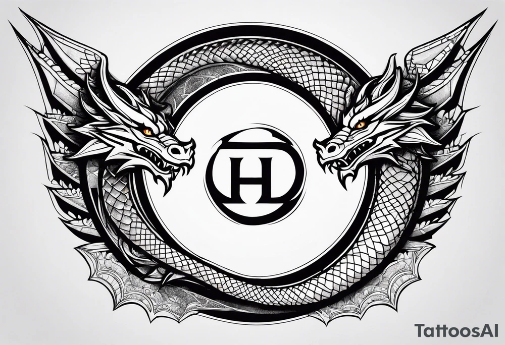 Dragon double tattoo idea