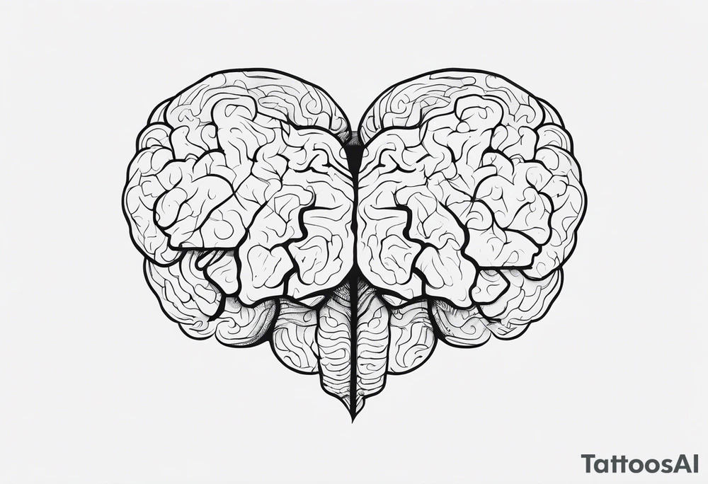 brain and heart fighting tattoo idea