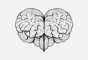 brain and heart fighting tattoo idea