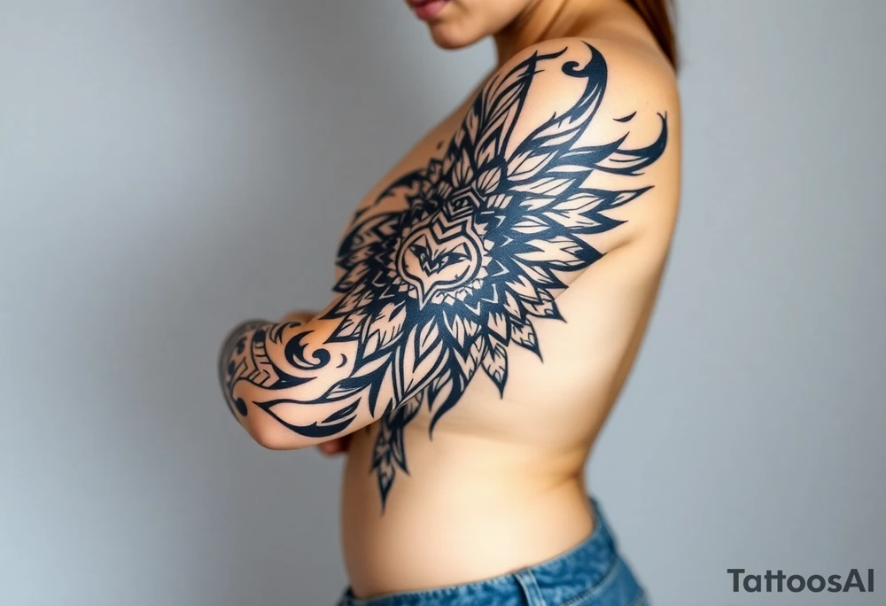shaman and indian style tattoo idea