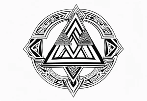 Valhalla fire 
 shield sword stairs 


Sword shield valknut tattoo idea
